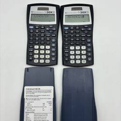 Lot Of 2 Texas Instruments TI-30X IIS Scientific Solar Calculator Cover Tested