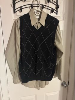 vest and button up
