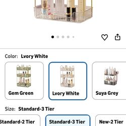 Bathroom Counter Organizer Countertop Storage, Cosmetics Skincare Shelf, Makeup Organizer Perfume for Dresser Vanity Tray, Spice Rack for Kitchen(3 Ti