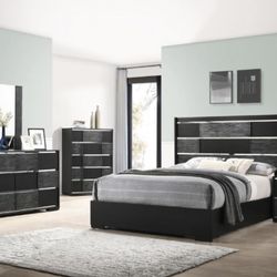 New Black Queen Bedroom Set 