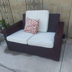 Patio Garden Sofa With 3 Cushions