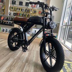 Movcan Brown Leather Seat Ebike 32MpH Brand New Electric Bike Finance It Today No Credit Needed! $10 To $99 Down To Take It Home Today!