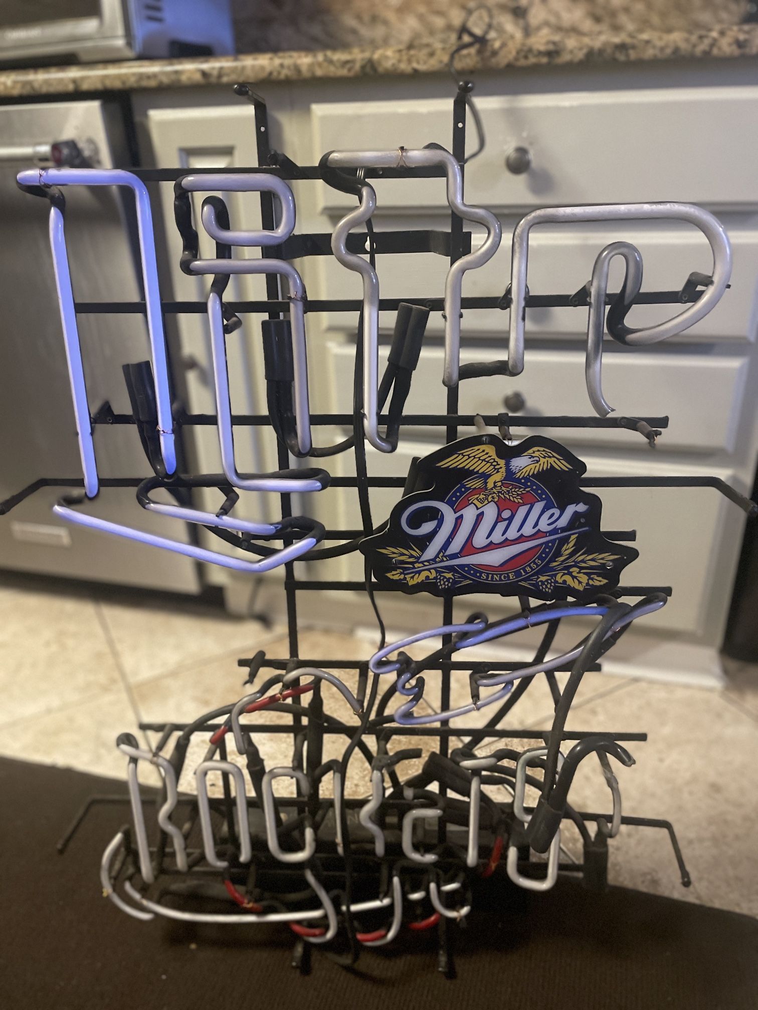 Houston Rockets Miller light neon beer light 2 Ofoot 9 inches tall