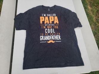 Men XL Hanes I'M CALLED PAPA BECAUSE IM WAY TOO COOL black orange ss tee Lot 124