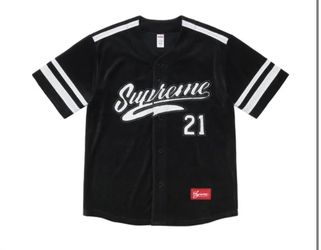 Supreme Velour Baseball Jersey Size Medium