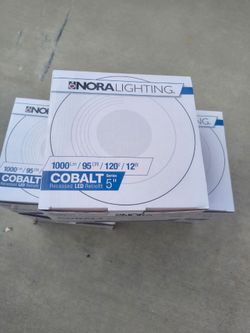 Reseced lights. Nora Lighting Cobalt Series 5" Recessed LED Retrofit kit. $50 for the lot of 5. New in box