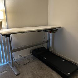 LINAK Adjustable Hight Desk With Treadmill 6.5 Ft X 2.5 Ft