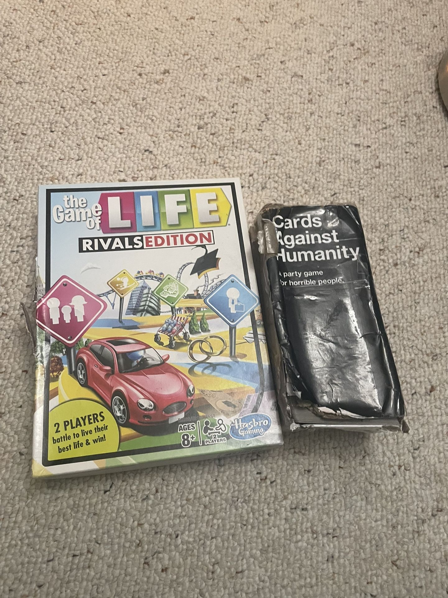 Life Board Game And Cards Against Humanity