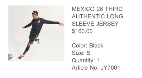 Adidas authentic Mexico jersey black