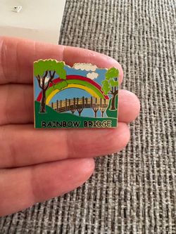 Rainbow Bridge Lapel Pin Pet Loss Memorial Keepsake Enamel