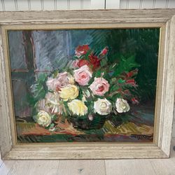 Vintage oil on canvas framed