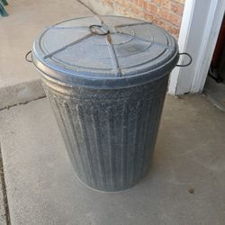 Old Galvanized Trash Can