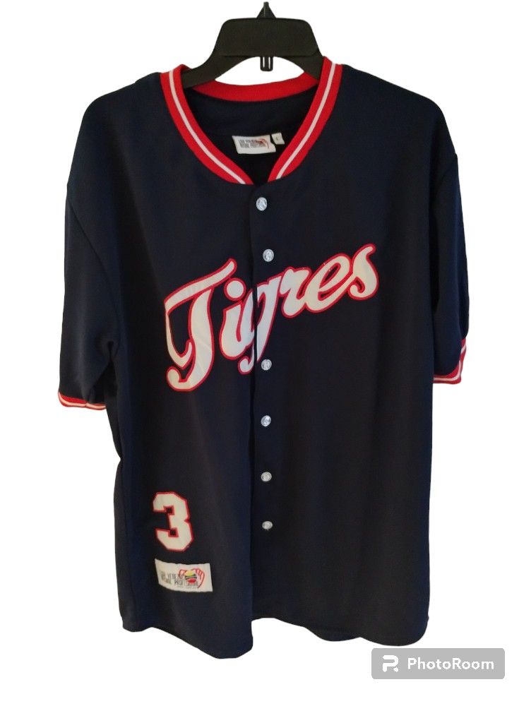 Liga Venezuela Baseball Tigres Tigers Beisbol Jersey Polar Maltin Large Blue
