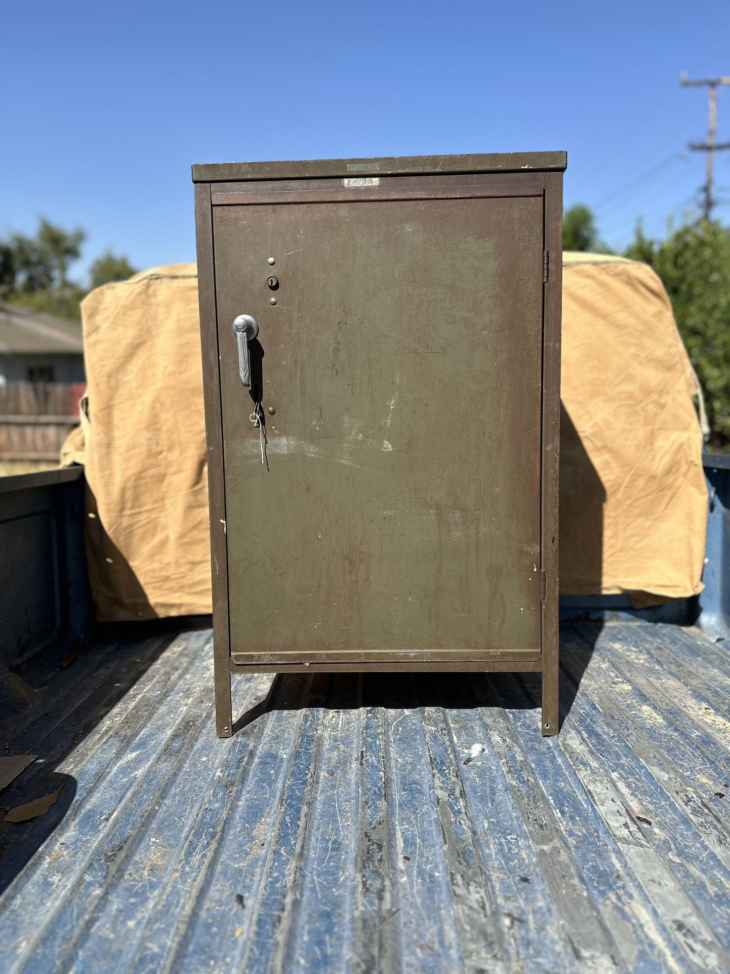 HEAVY Green Vintage LYON Cabinet