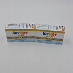 2 Packages Icy Hot Max Pain Relief Menthol Cream Lidocaine 2.7oz EXP 12/2026