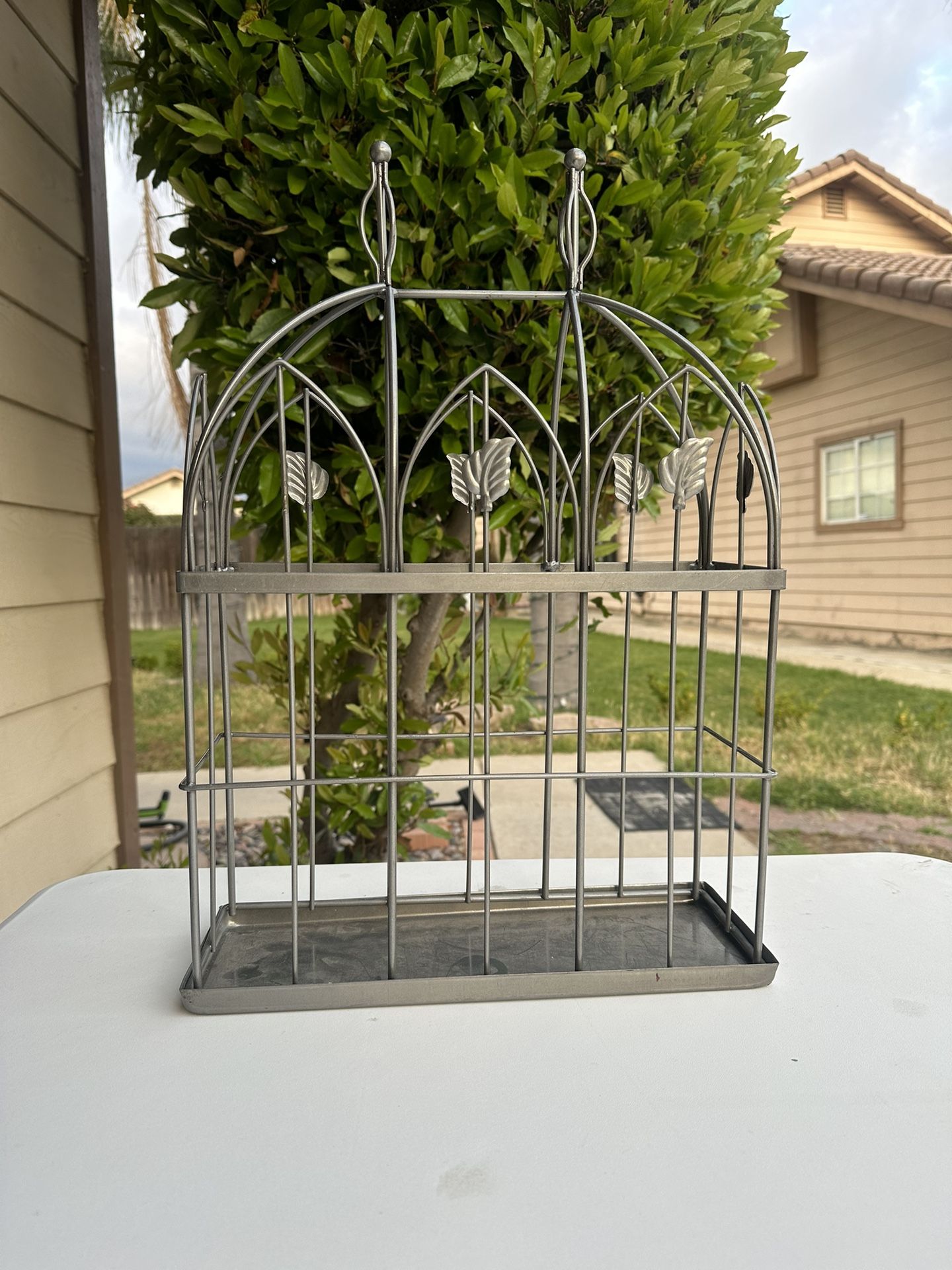 Silver Metal Cage For Decor