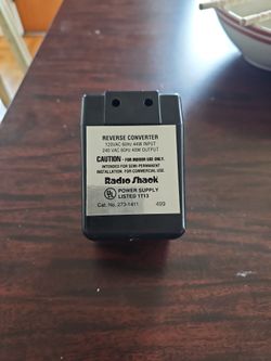 RadioShack Step Up Reverse Converter In 120VAC Out 240VAC Power Supply Europe To US