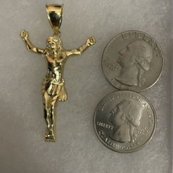 10k Real Gold Jesus pendant Large Size 