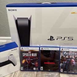 Brand New Disc Version Console + 3 Games + 1 Controller Bundle 