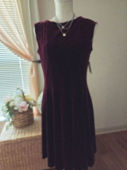 Danny and Nicole Burgundy Velvet Dress Size 10