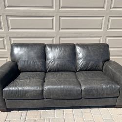 Italian Made Faux Leather Couch 