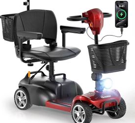 20Miles Mobility Scooter, Up to 300LBS 4 Wheels Electric Mobility Scooter for Seniors & Adults