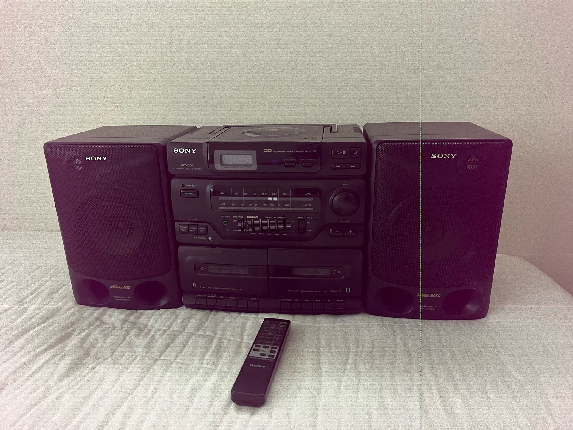 Vintage Sony CD/Dual Cassette Player Boom Box