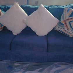 Foldable Sleeper Sofa Bed 3 seater (Blue)