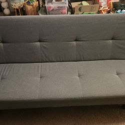 Microfiber Gray Twin Size Good Condition 75" Wide 40" Open, Seat is 19" Deep 