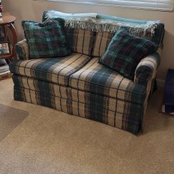 Two Seat Plaid Couch