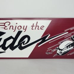 New "Enjoy The Ride" Motorcycle 24"×8" Metal Tin Sign