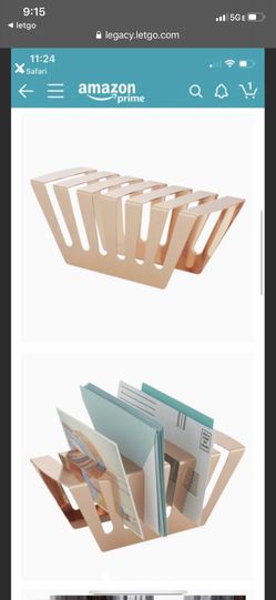 CB2 rose gold letter holder