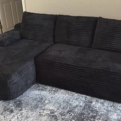 Black Plush Soft sectional 