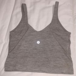 Lululemon Gray Cropped Tank Top size 4