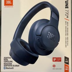 New JBL Tune 770NC Over-Ear Blue Adaptive Noise Cancelling Wireless Headphones