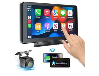 Portable Wireless with Apple CarPlay and Android Auto Screen for Car, 7" HD Touch Screen Car Stereo with Mirror Link, Bluetooth 5.2, Backup Camera, AU