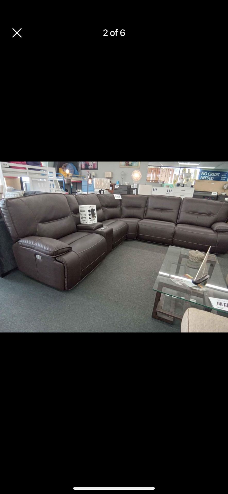 Power Reclining Sectional Leather 