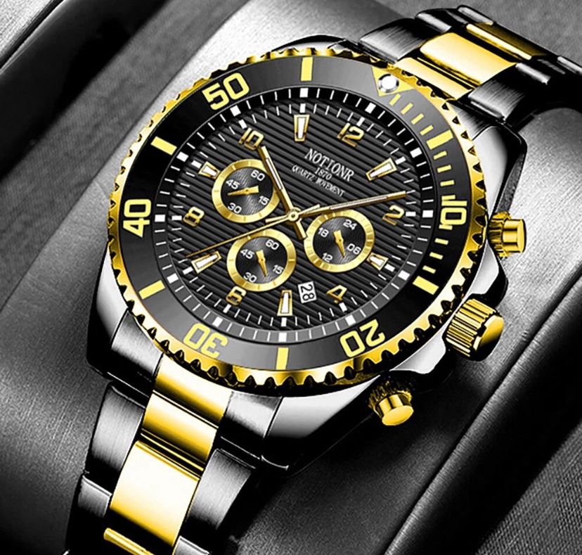 NOTIONR Waterproof Mens Watches Classic Stainless Steel Date Quartz Wrist Watch