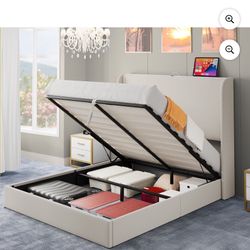 storage bed frame queen 