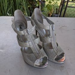 Silver High Heels 11