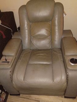 Gray power reclining chair