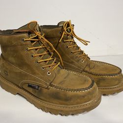Wolverine Men's Floorhand Moc Toe Steel Toe Work Boot Tan Leather Sz 10M