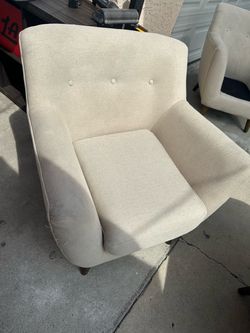 Mid-Century Modern Accent Chair Cream