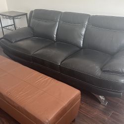 Black Leather Couch 