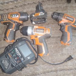 Cordless Impact Two Drills 4 Amp Hour Battery And Charger
