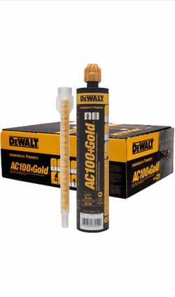 10 oz. Dewalt AC100 + Gold Quik-Shot Acrylic Epoxy Adhesive (Caseof 12)