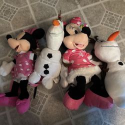 Disney Minnie, Olaf, Back Pack And Plushie