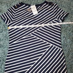Karen Scott petite Asymmetrical-stripe top