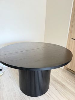 Modern Round Black Dining Table
