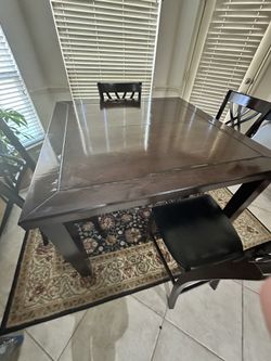 Counter Height Dining Table With 4 Chairs & Bench
